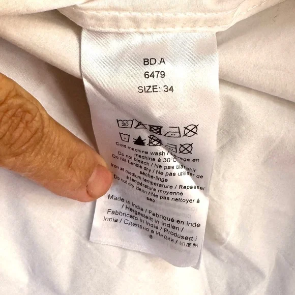 GANNI Cotton Poplin Tie String White Puff Sleeve Mini Dress EU Sz 34 / US sz 2 - Picture 10 of 13